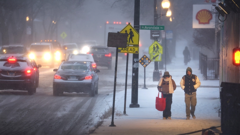 Combined with the arctic cold, wind-chill factors as low as -40C were forecast, the National Weather Service said