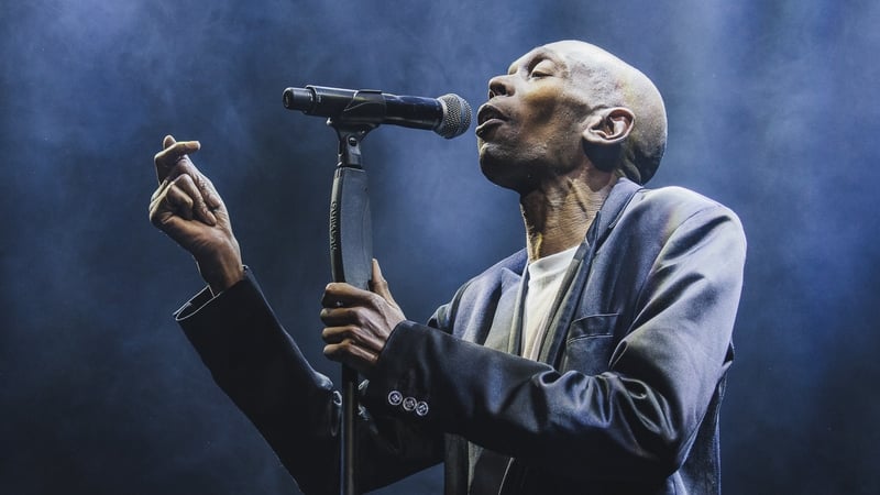 Maxi Jazz performing at Alexandra Palace in London in 2015