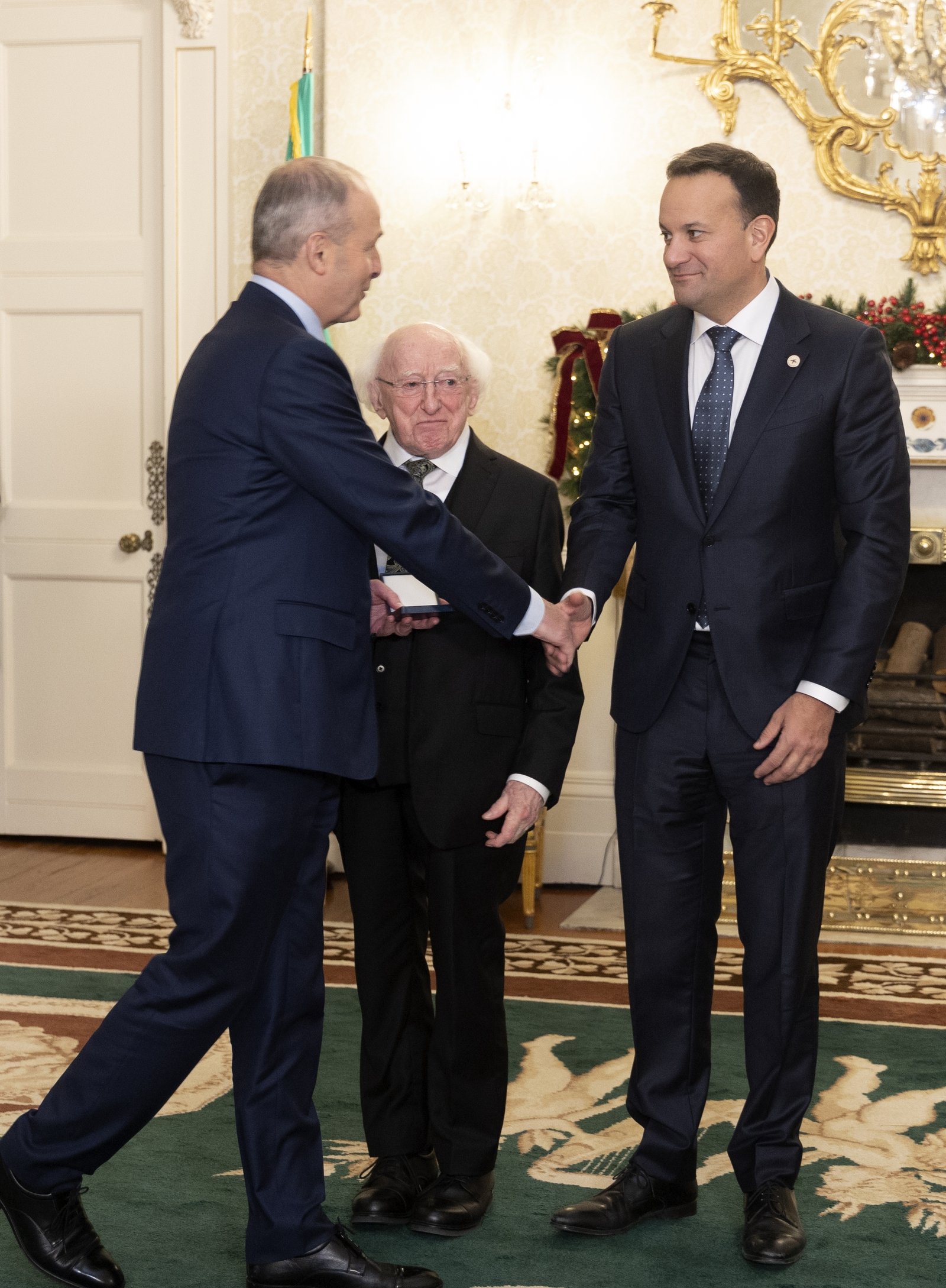Rotating taoisigh with President Michael D Higgins (Sam Boal/RollingNews.ie)