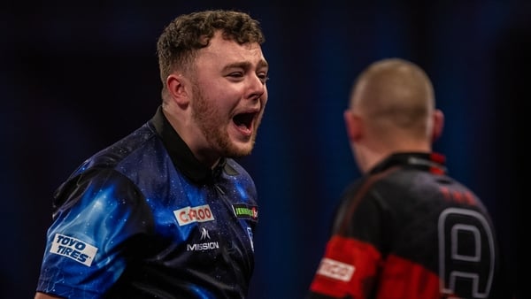 Josh Rock shows what it means to him after his narrow victory