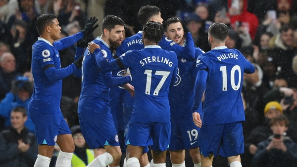 Mason Mount celebrates his goal with his Chelsea team-mates
