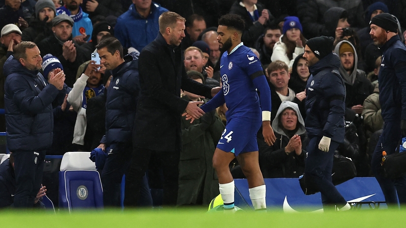 Chelsea were forced to replace Reece James seven minutes into the second half