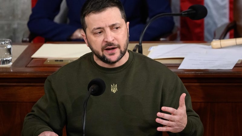 Volodymyr Zelensky addresses the US Congress on 22 December
