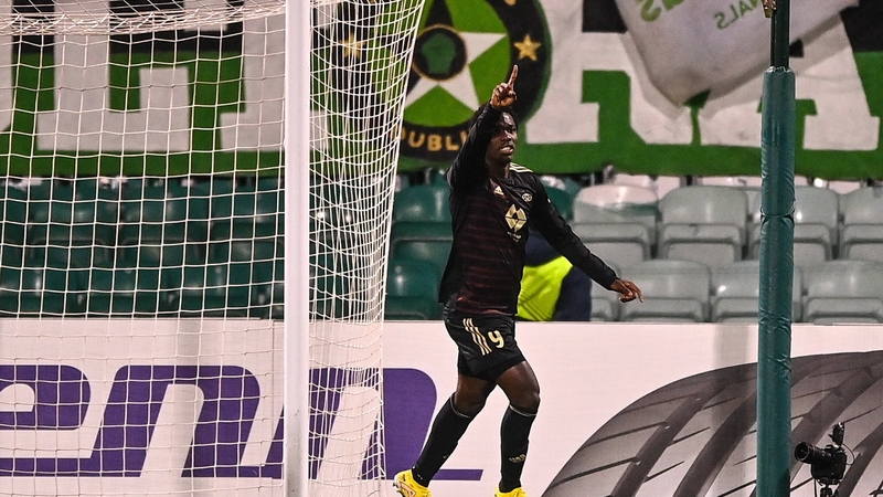 David Datro Fofana after scoring against Shamrock Rovers earlier this year