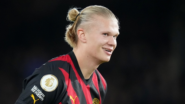 Erling Haaland scored his 25th and 26th goals this season against Leeds