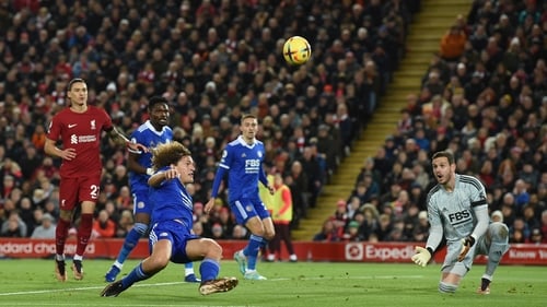 Wout Faes scoring the first own goal