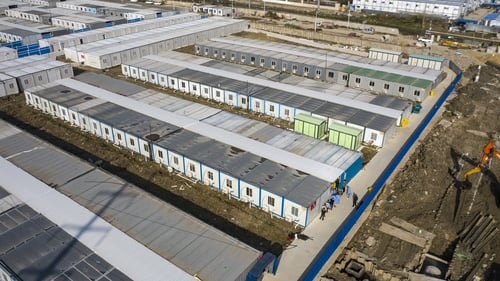 A Covid quarantine centre in Shanghai