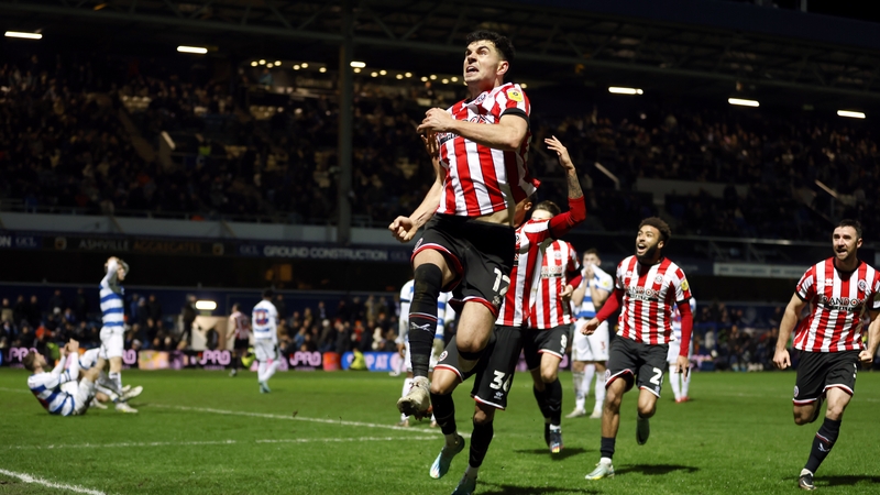 John Egan celebrates his last-gasp equaliser at Loftus Road