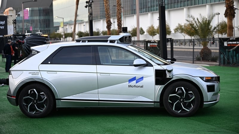 A Motional autonomous driving car at the CES 2023 Consumer Electronics Show
