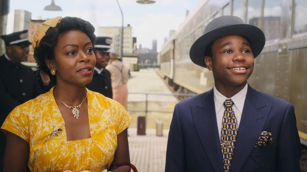 Danielle Deadwyler as Mamie Till-Mobley and Jalyn Hall as Emmett in Till