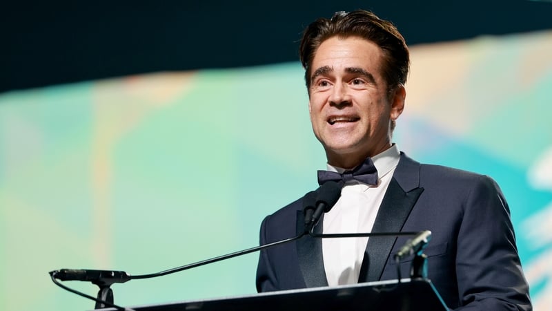 Colin Farrell receiving his Desert Palm Achievement Award, Actor at the Palm Springs International Film Festival