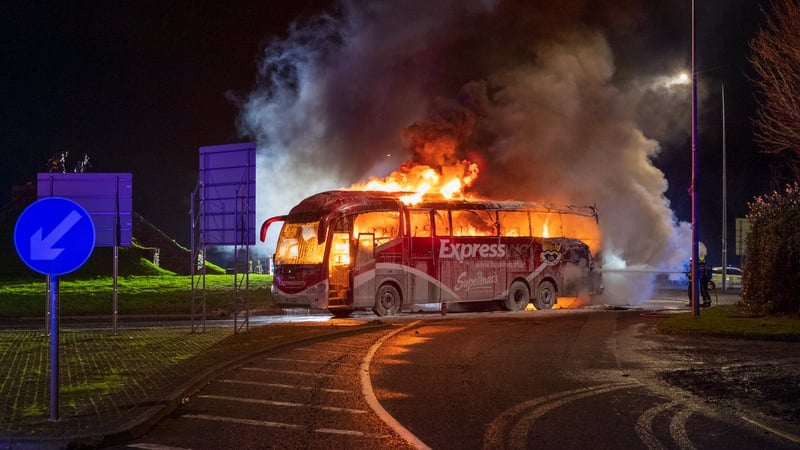 The Expressway bus was just two minutes outside Letterkenny when it went on fire(Pics: Clare McCahill)