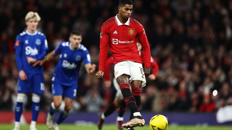 Marcus Rashford kept his cool to convert from the spot late on