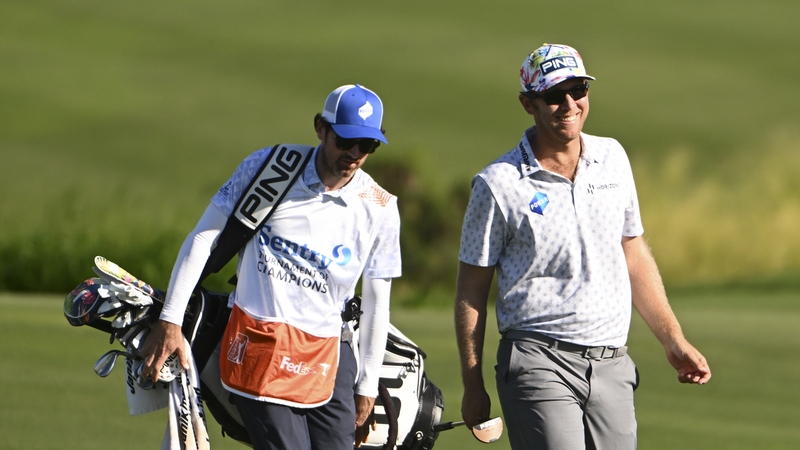 Seamus Power walking the 18th fairway on Friday