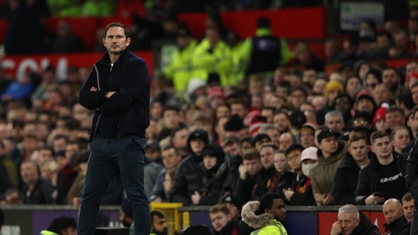 The chant was seemingly directed at Everton manager Frank Lampard during the second half of the match