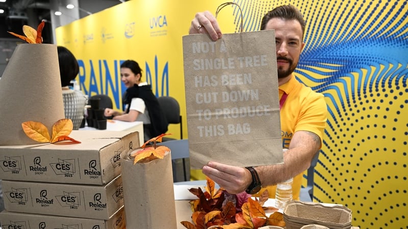 Ukraine's Releaf Paper co-founder Alexander Sobolenko at CES 2023