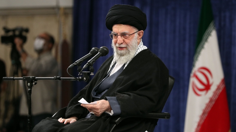 Iranian Supreme Leader Ali Khamenei speaking about the Mahsa Amini protests (Pic: Iranian leader press office/handout)