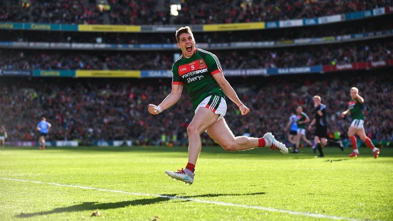 Lee Keegan celebrates his goal in the 2017 final against Dublin