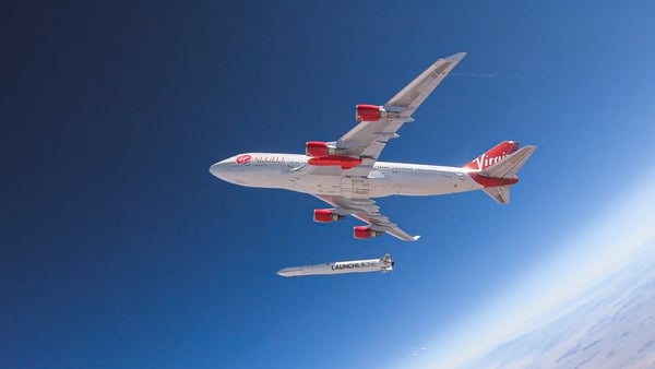 Going over Ireland tonight: Virgin Orbit's Modified Boeing 747 Cosmic-Girl launches its Launcher One rocket. 
Photo: Virgin Orbit