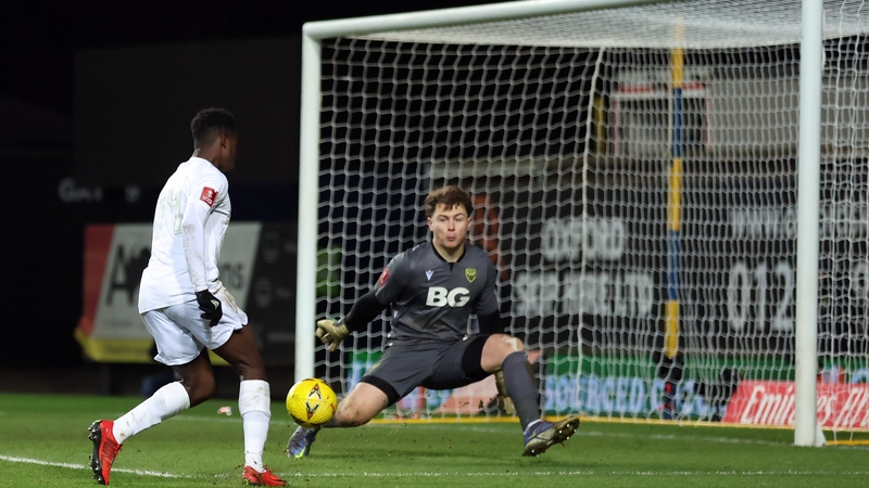 Eddie Nketiah scores Arsenal's third goal of the night