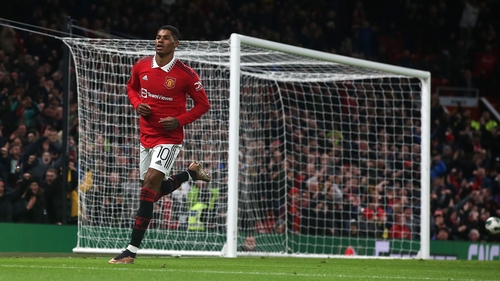Marcus Rashford scored twice in injury time