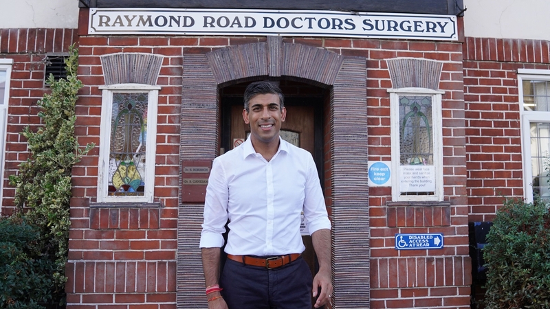 Rishi Sunak pictured outside Raymond Road Doctors Surgery where his father used to be a GP in Southampton
