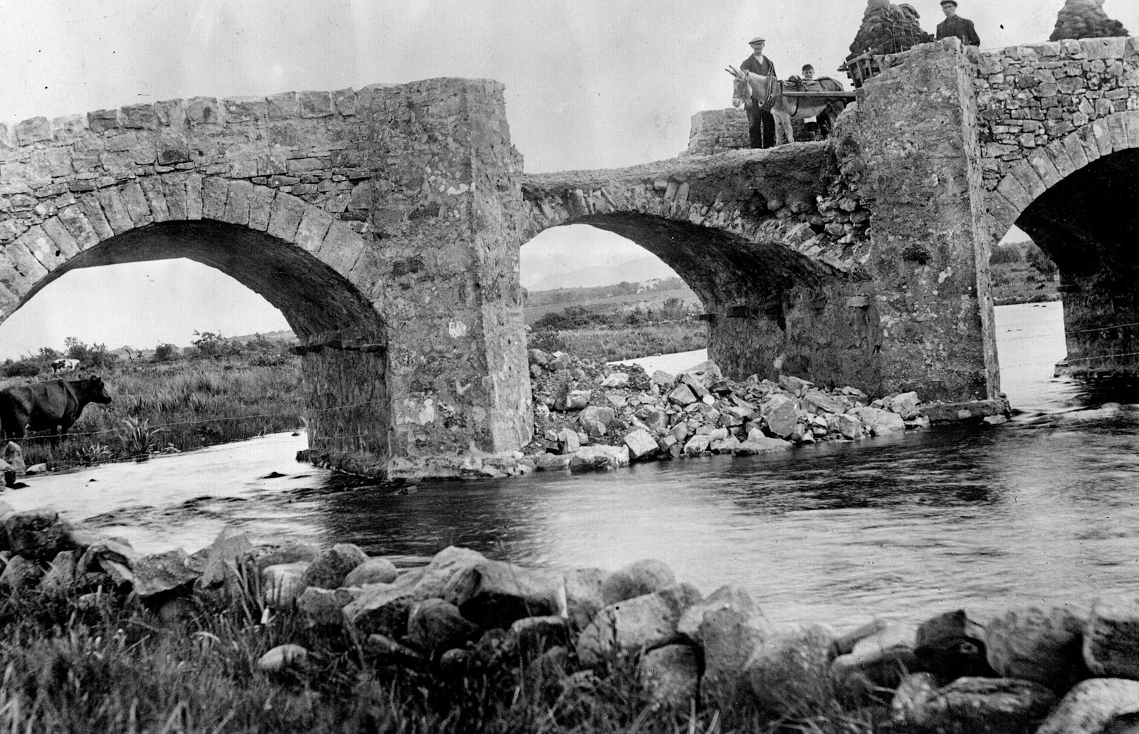 July 1922: A bridge in County Leitrim destroyed by anti-Treaty forces. Crowder/Topical Press Agency/Getty Images