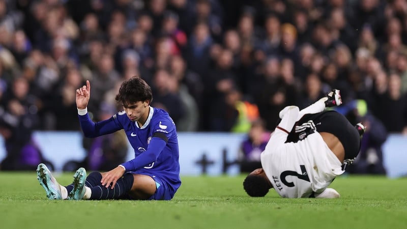 Joao Felix was sent off for a rash challenge on Fulham's Kenny Tete