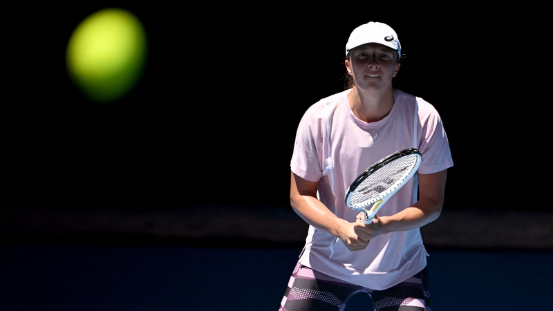 Poland's Iga Swiatek enjoying a practice session ahead of the Australian Open in Melbourne