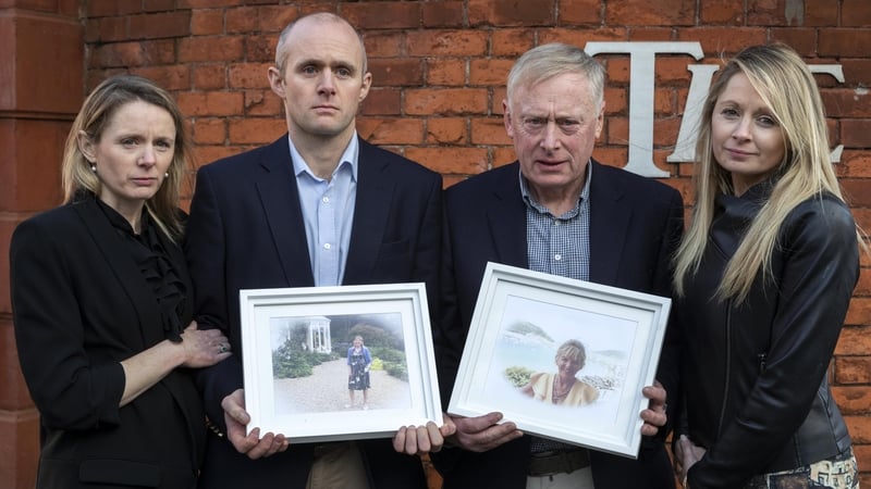 (L-R) Dr Niamh O'Doherty, Dr Cian O'Doherty Dr Michael O'Doherty, and Dr Clodagh O'Doherty - the children and husband of Margaret O'Doherty (Pic: Collins Photo Agency)