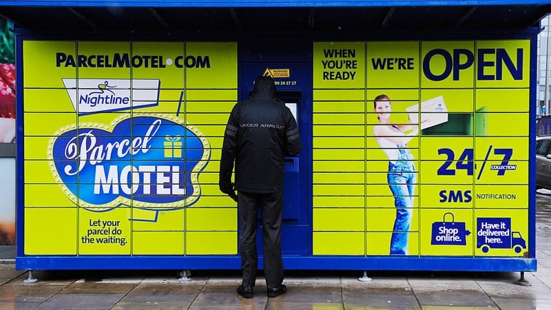 A pedestrian uses a Parcel Motel machine in Dublin (file image)