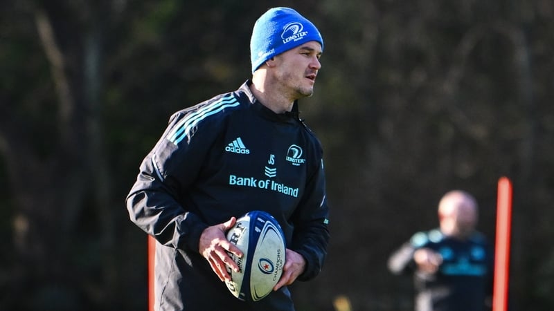 Johnny Sexton during Leinster training on Monday