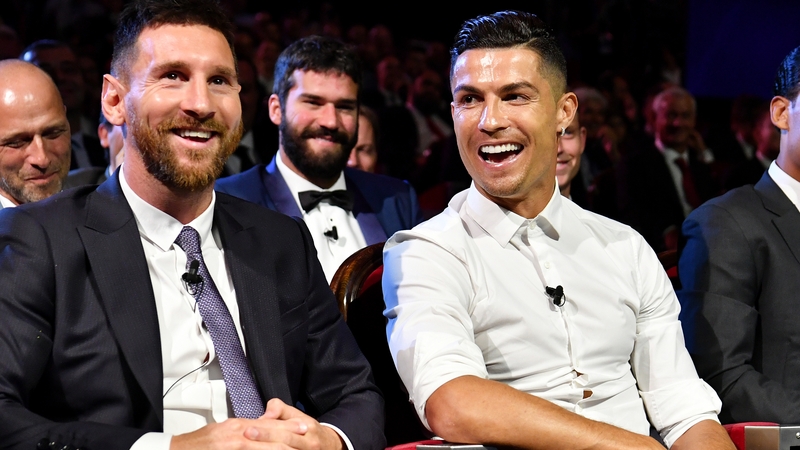 Lionel Messi with Cristiano Ronaldo