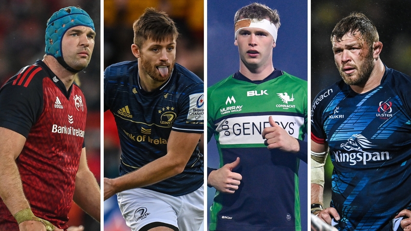 Munster's Tadhg Beirne, Leinster's Ross Byrne, Connacht's Niall Murray and Ulster's Duane Vermeulen