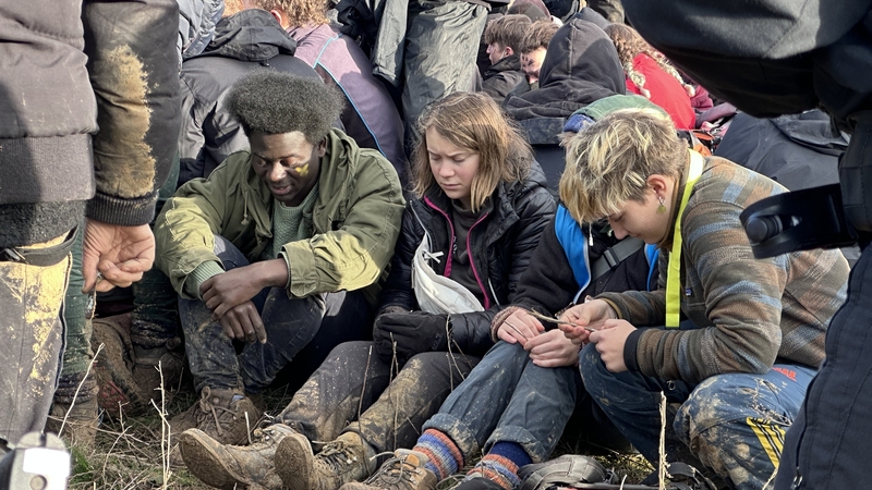 Greta Thunberg joined activists protesting against a plan to expand the Garzweiler coal mine in the German village of Lutzerath