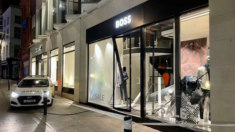Dublin Circuit Criminal Court heard that a car was reversed into the front of the Hugo Boss shop on 18 January 2023