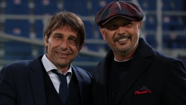 Antonio Conte pictured with Sinisa Mihajlovic in April 2021