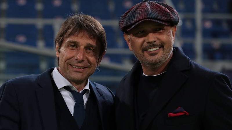 Antonio Conte pictured with Sinisa Mihajlovic in April 2021