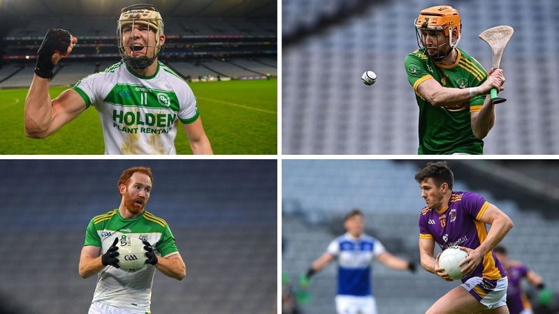 Clockwise from top left: TJ Reid (Ballyhale Shamrocks), Oran Quinn (Dunloy), Shane Walsh (Kilmacud Crokes) and Conor Glass (Glen)