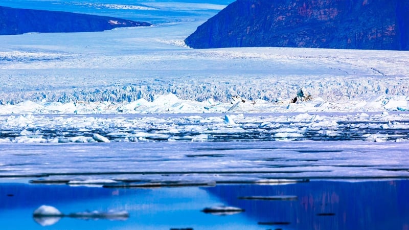 Icebergs floating in Baffin Bay, Greenland