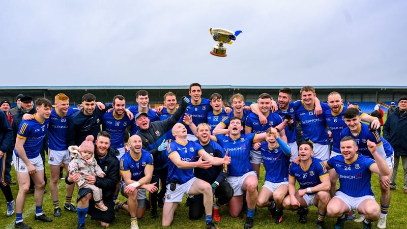 The Longford team celebrate with the O'Byrne Cup