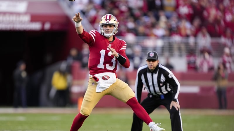 Brock Purdy completed 19 of 29 passes for 214 yards