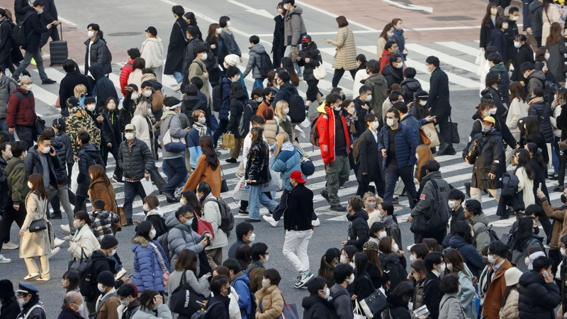 Japan's GDP expanded by an annualised 0.1% in the three months from October to December, new figures show today