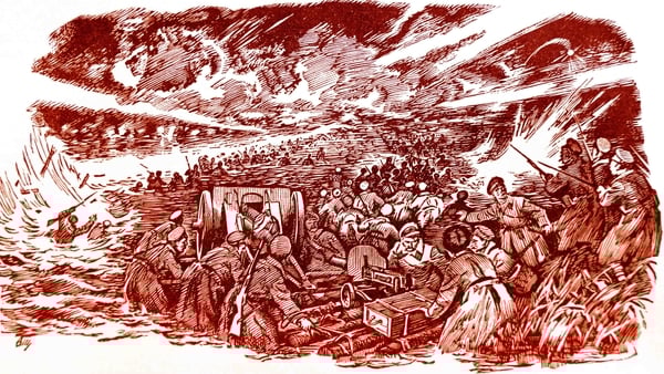 Illustration showing the defeat of the White Army during the Russian Civil War. Image: Archive/Universal Images Group via Getty Images