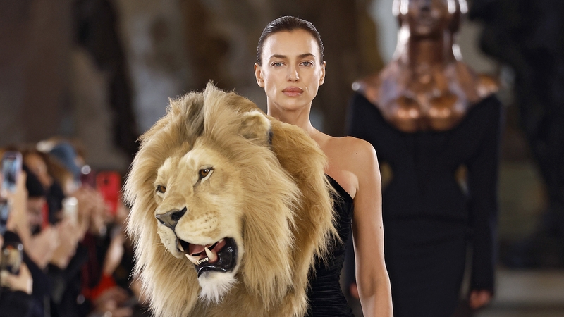 A model Irina Shayk walks the runway during the Schiaparelli Haute Couture Spring Summer 2023 show as part of Paris Fashion Week on January 23, 2023 in Paris, France. (Photo Estrop by Getty Images)