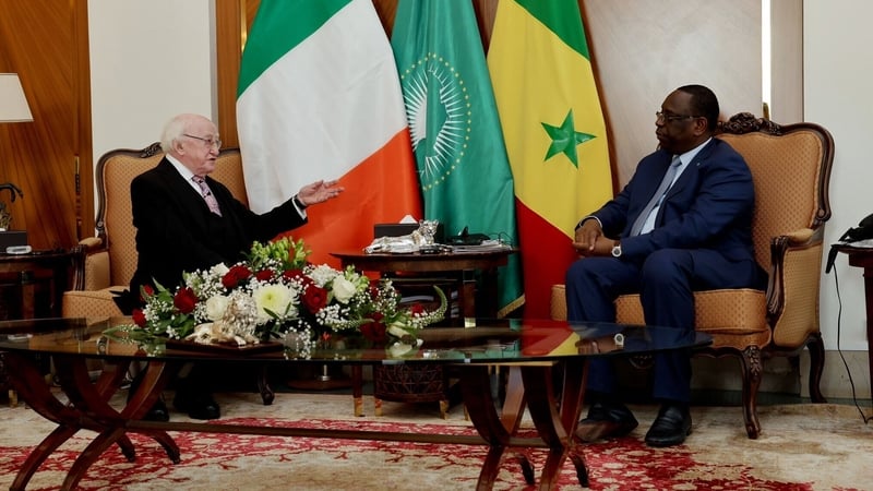 President Michael D Higgins with President of Senegal Macky Sall (Pic: @PresidentIRL)