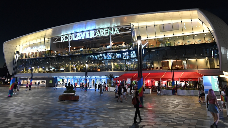 The fans were questioned by police after chanting with their flag outside Rod Laver Arena