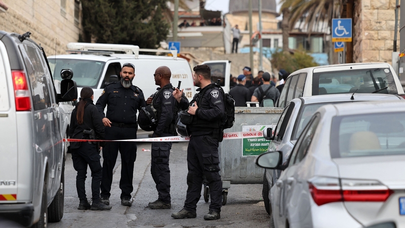 Police corden off the scene of Saturday's shooting