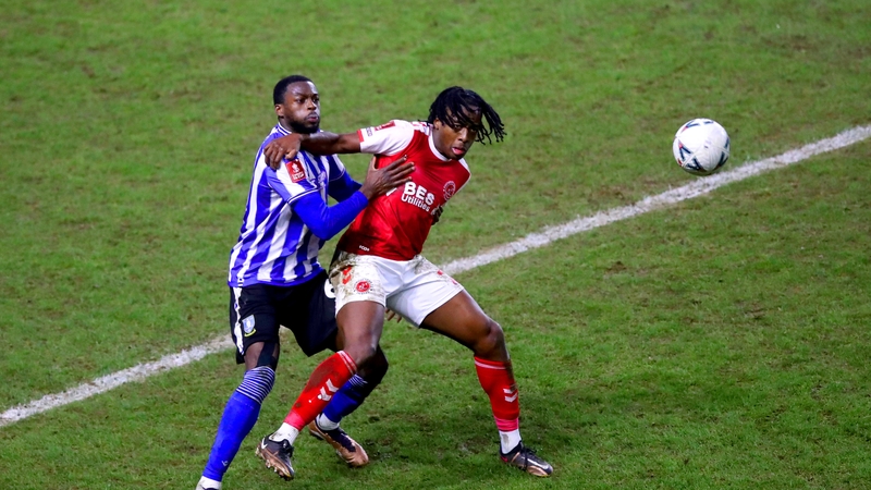 Promise Omochere holds off Sheffield Wednesday's Dominic Iorfa