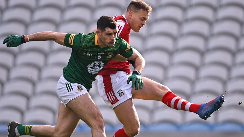 Steven Sherlock of Cork in action against Donal Keogan of Meath